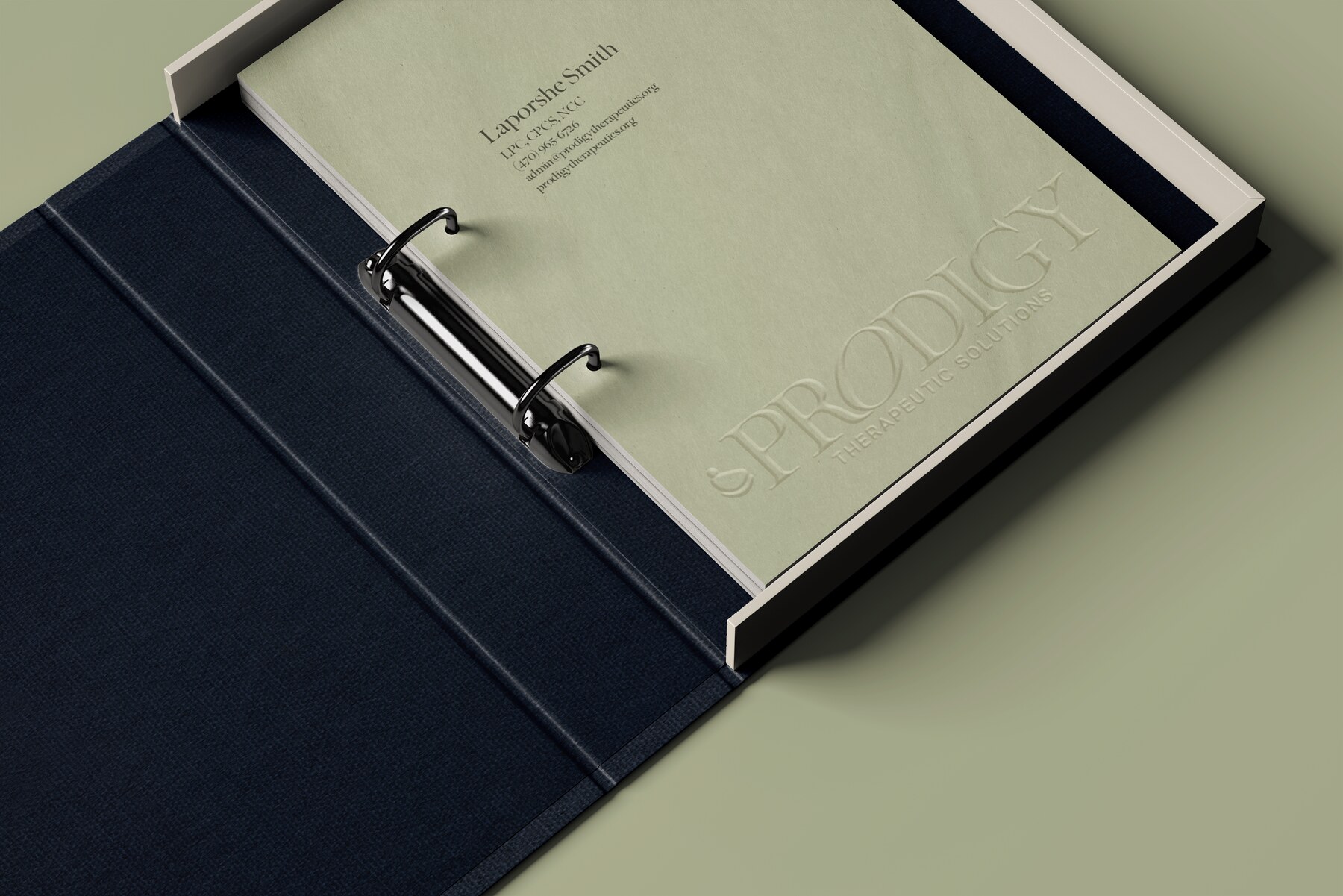 Prodigy Therapeutic Solutions branded client binder